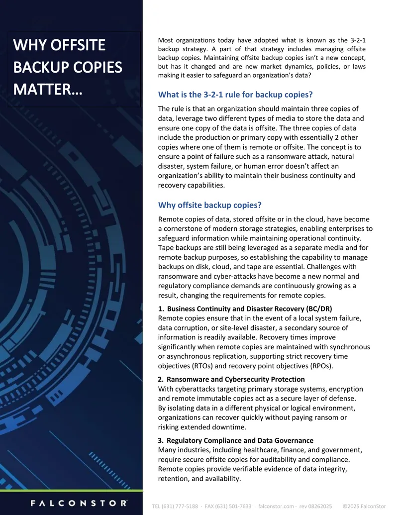 Offsite Backup Strategies and Compliance Requirements