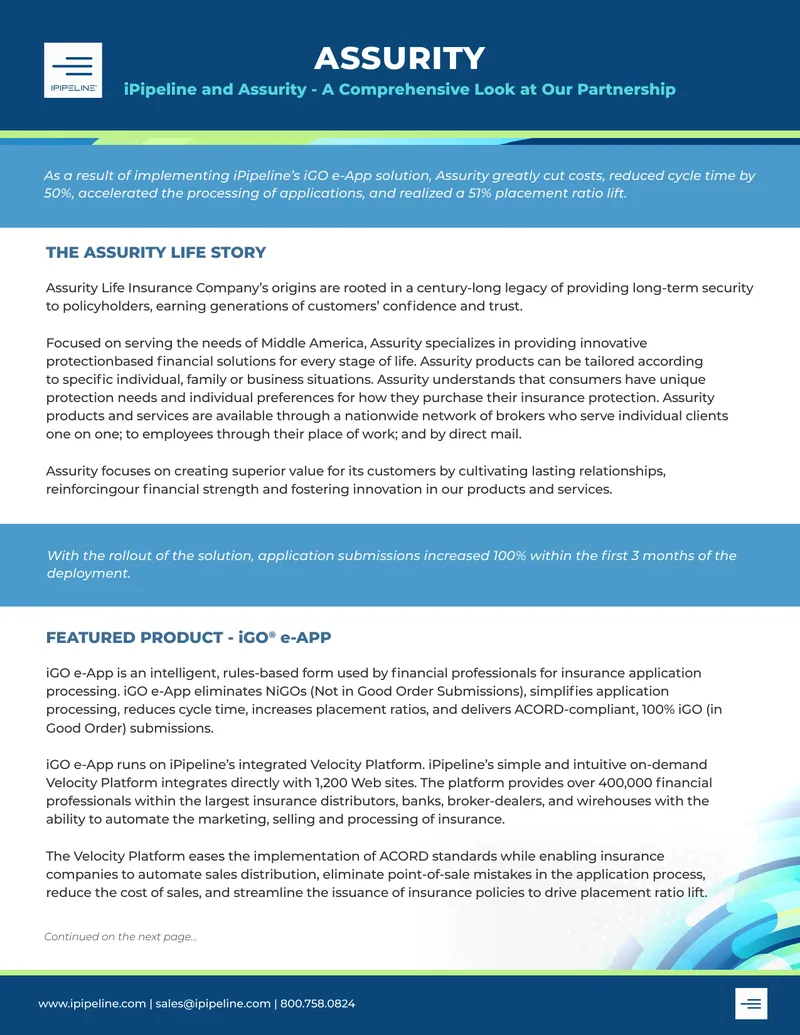 Assurity Life Insurance iGO e-App Implementation Case Study