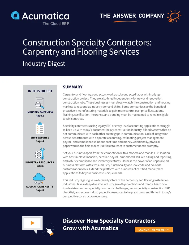 Carpentry and Flooring Contracting Industry Digest
