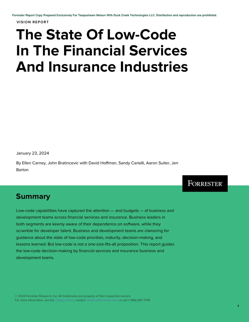 State of Low-Code in Financial Services and Insurance