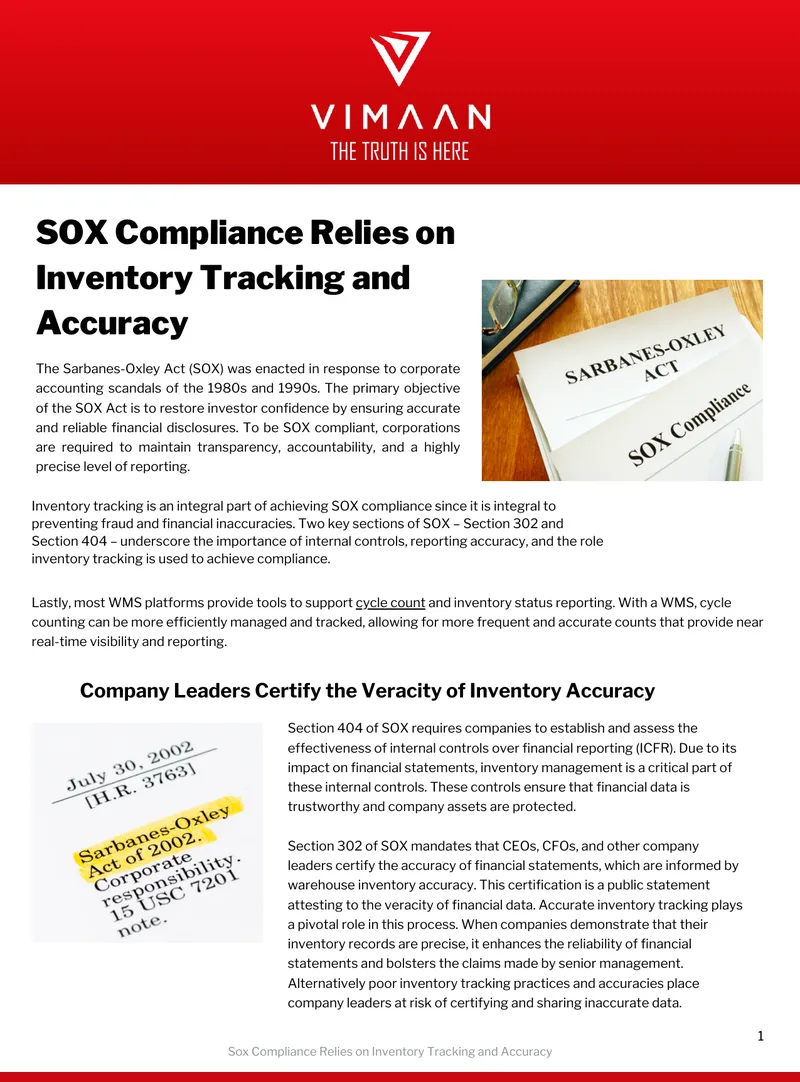 SOX Compliance and Inventory Tracking Importance