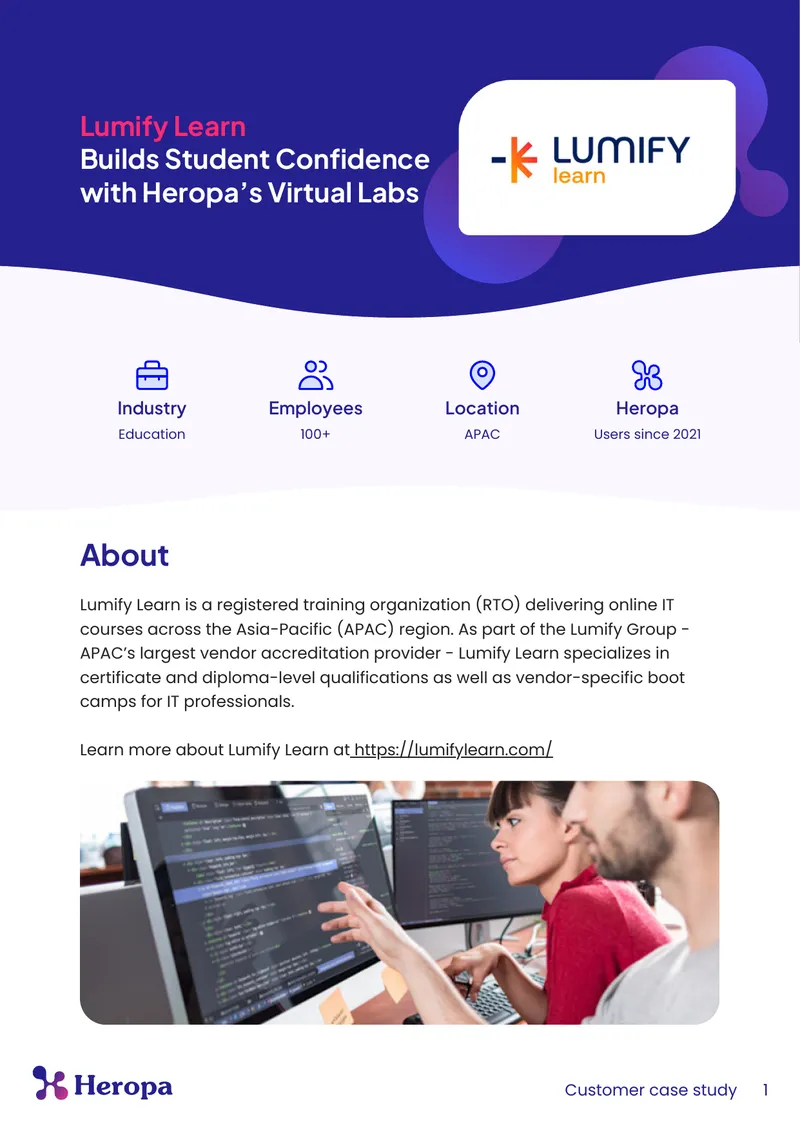 Lumify Learn Case Study on Heropa's Virtual Labs