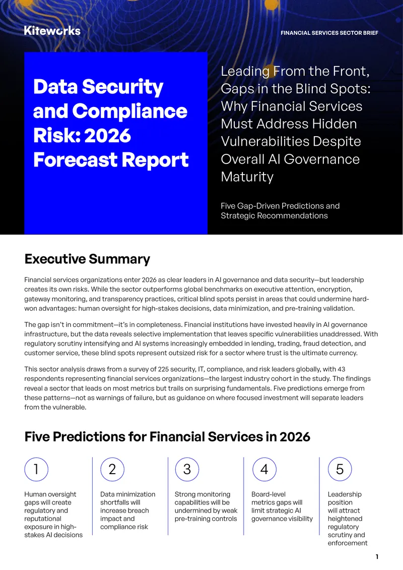 Financial Services Data Security and Compliance Risk Forecast