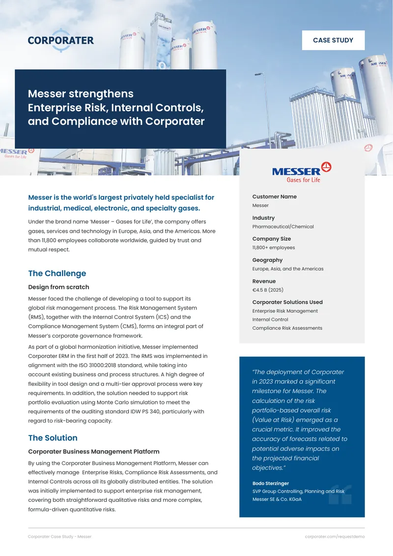 Messer Case Study on Risk Management Implementation