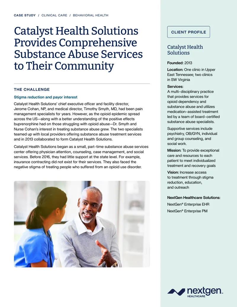 Catalyst Health Solutions Substance Abuse Services Case Study