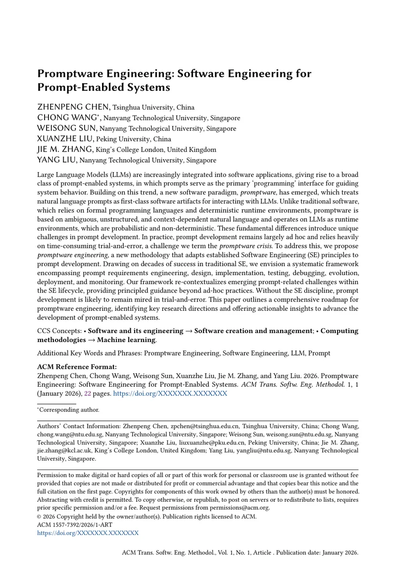 Promptware Engineering for Prompt-Enabled Systems