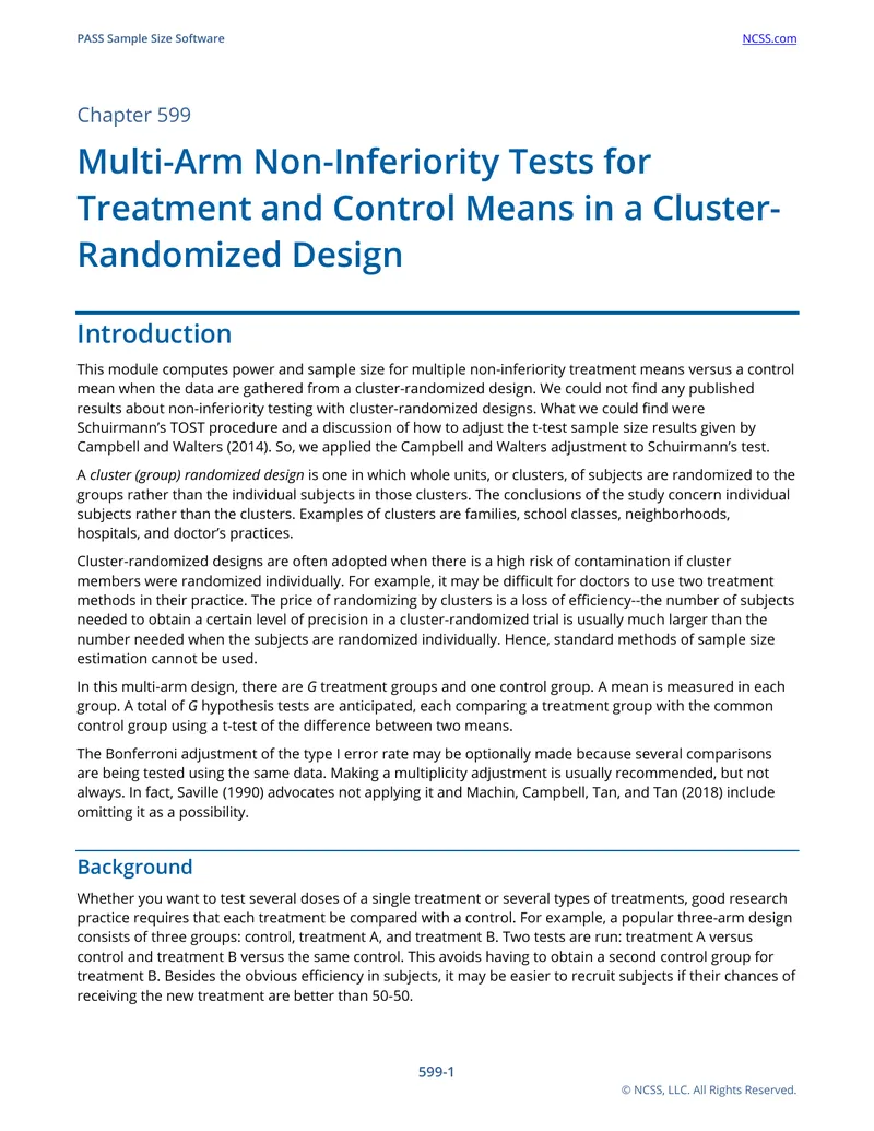 Multi-Arm Non-Inferiority Tests in Cluster-Randomized Design