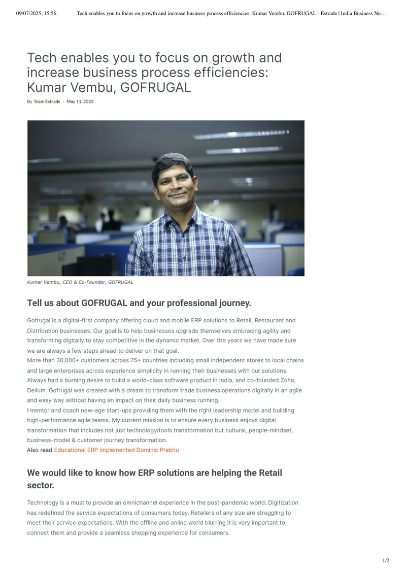 Impact of Cloud and Mobile ERP on Retail Growth