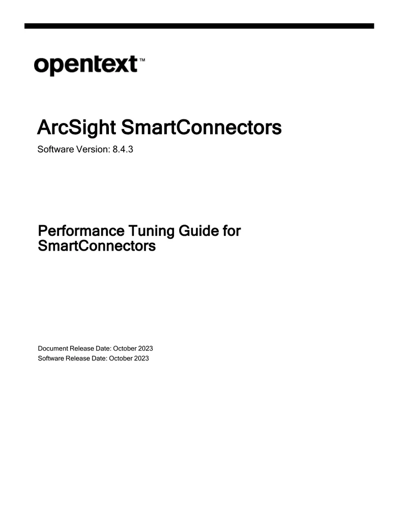 Performance Tuning Guide for ArcSight SmartConnectors