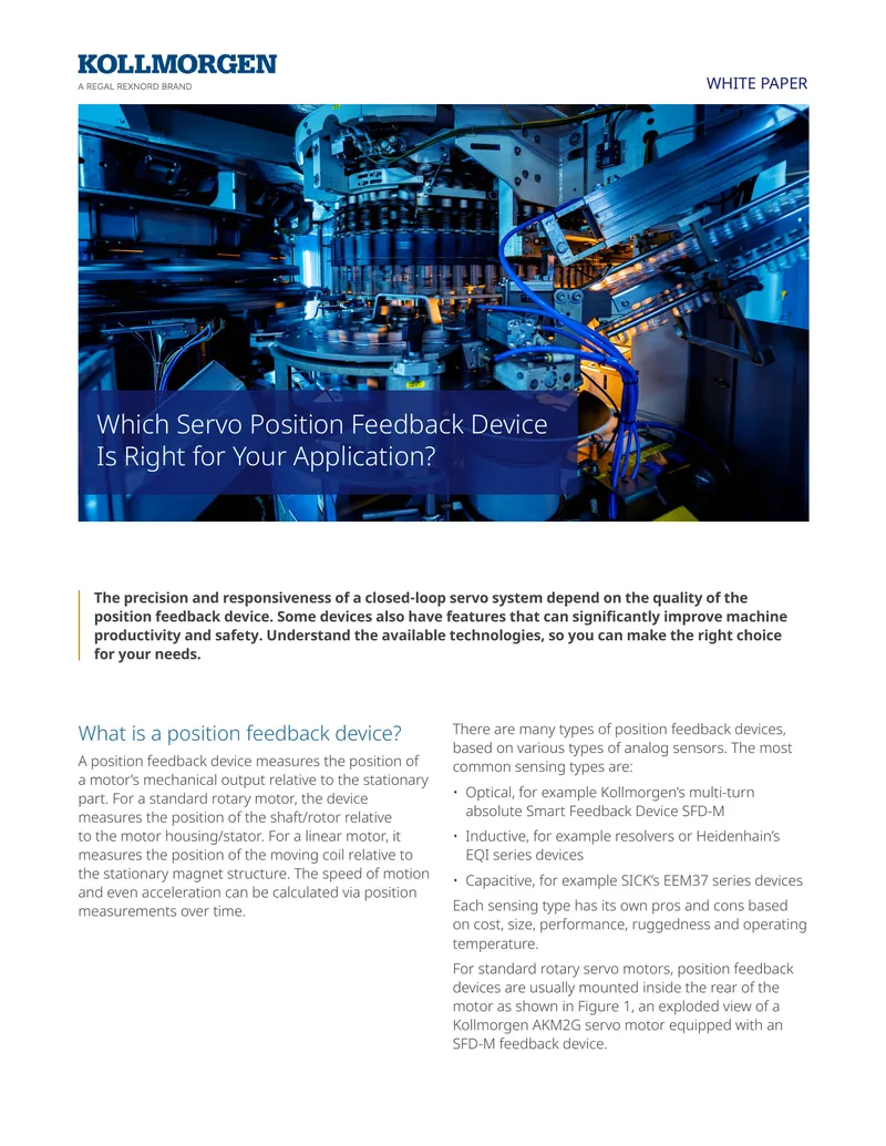 Selecting the Appropriate Servo Position Feedback Device