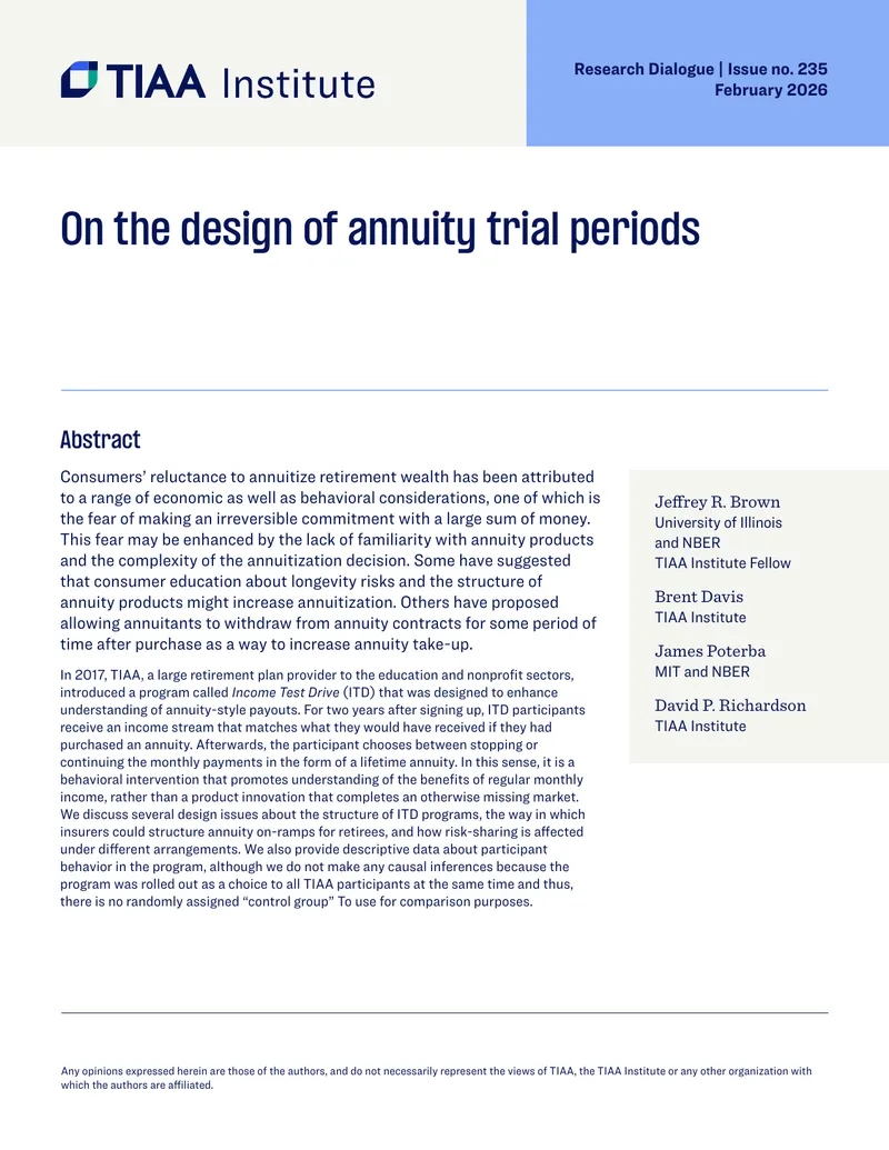 Design of Annuity Trial Periods