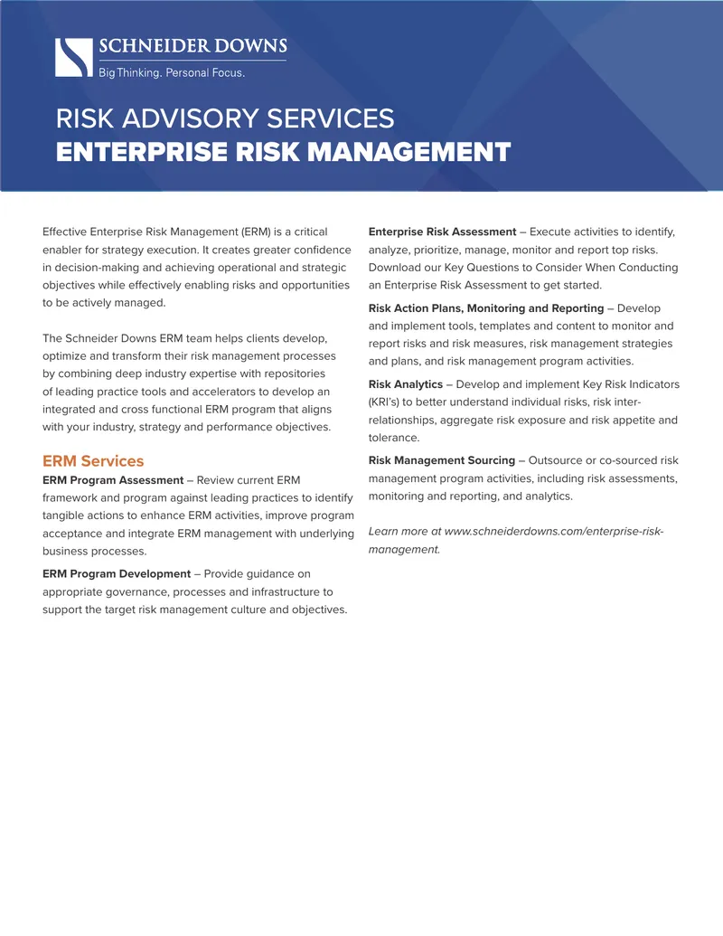 Enterprise Risk Management Services Overview