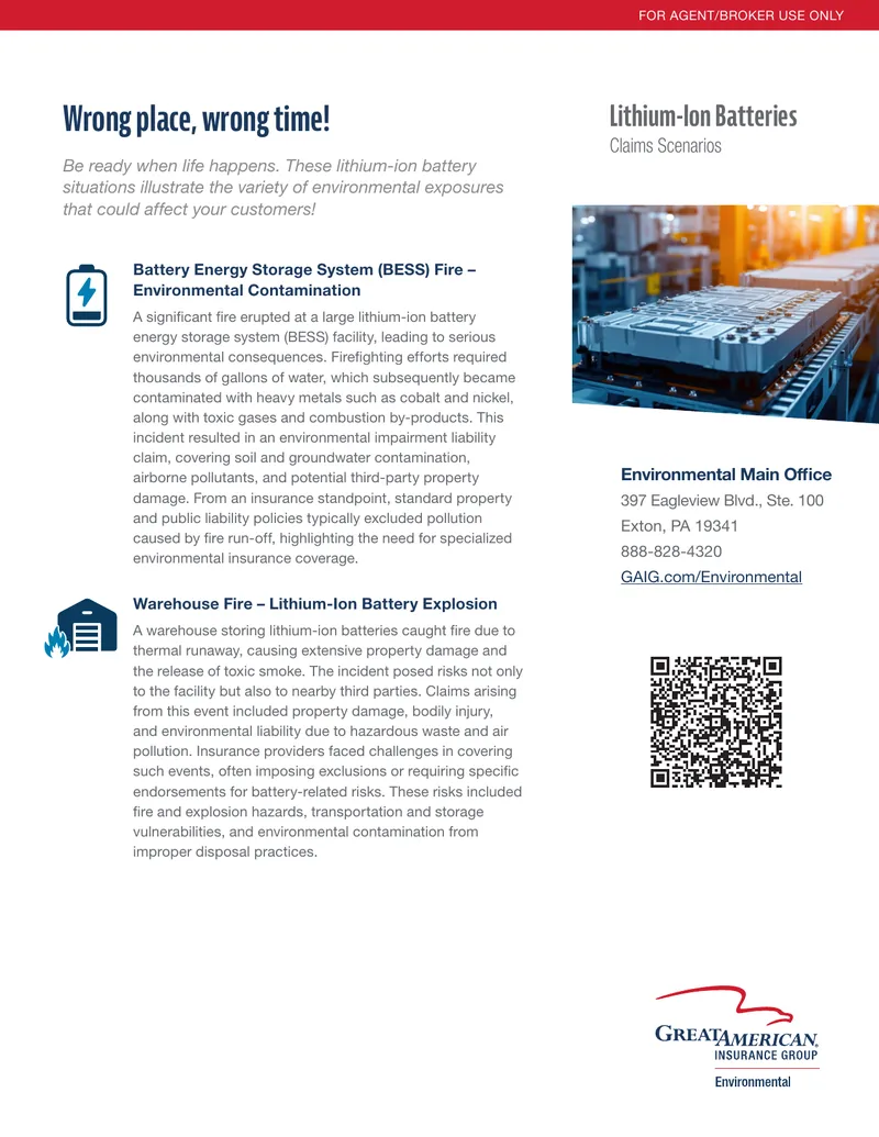 Lithium-Ion Battery Environmental Exposure Claims