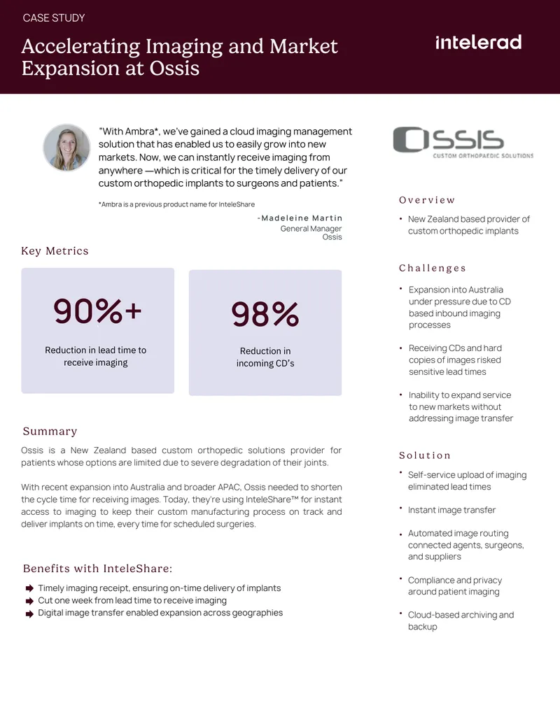 Efficient Imaging Management for Orthopedic Solutions