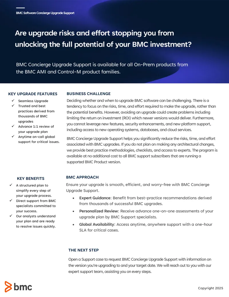 BMC Concierge Upgrade Support Overview