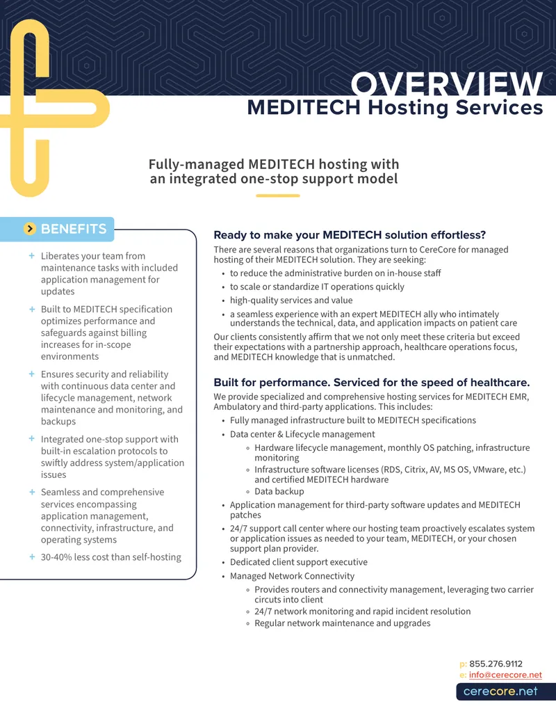 Comprehensive MEDITECH Hosting Services Overview