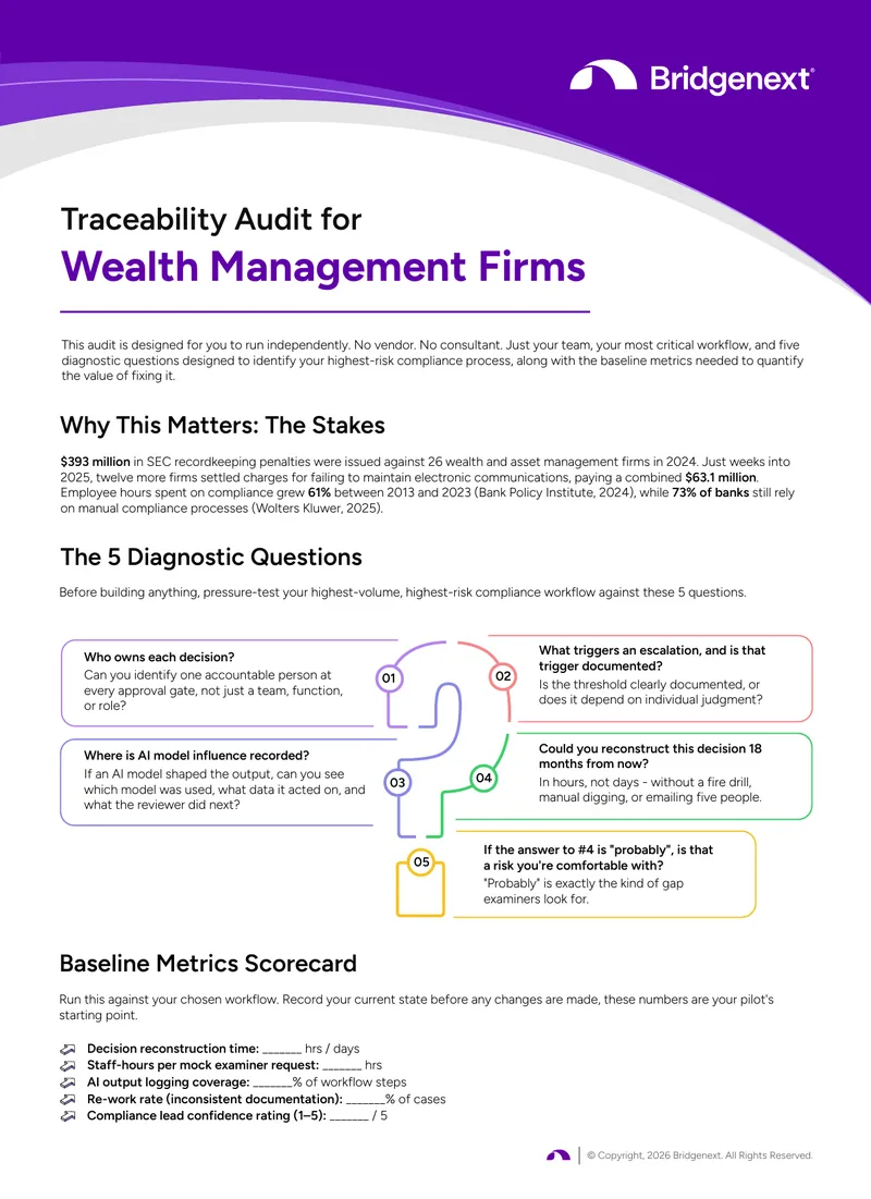Traceability Audit Framework for Wealth Management Firms