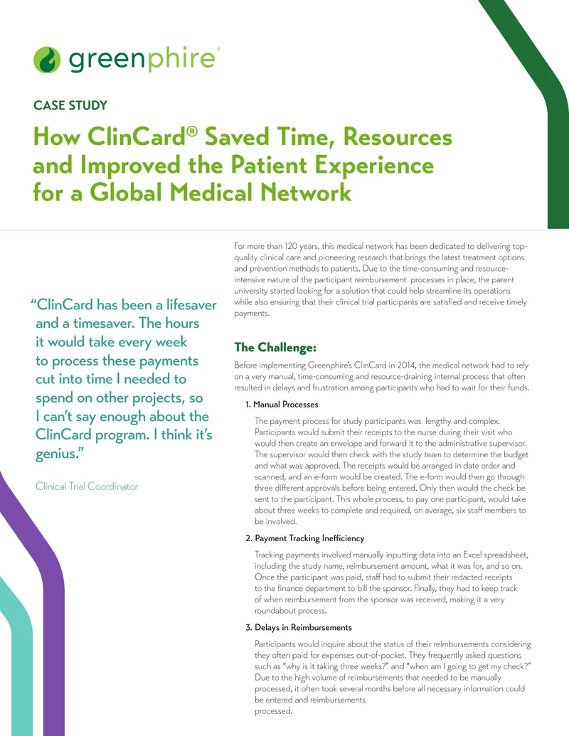 ClinCard Implementation Case Study for Medical Network