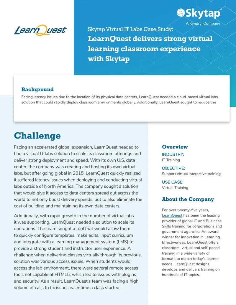 LearnQuest Virtual IT Labs Implementation Case Study