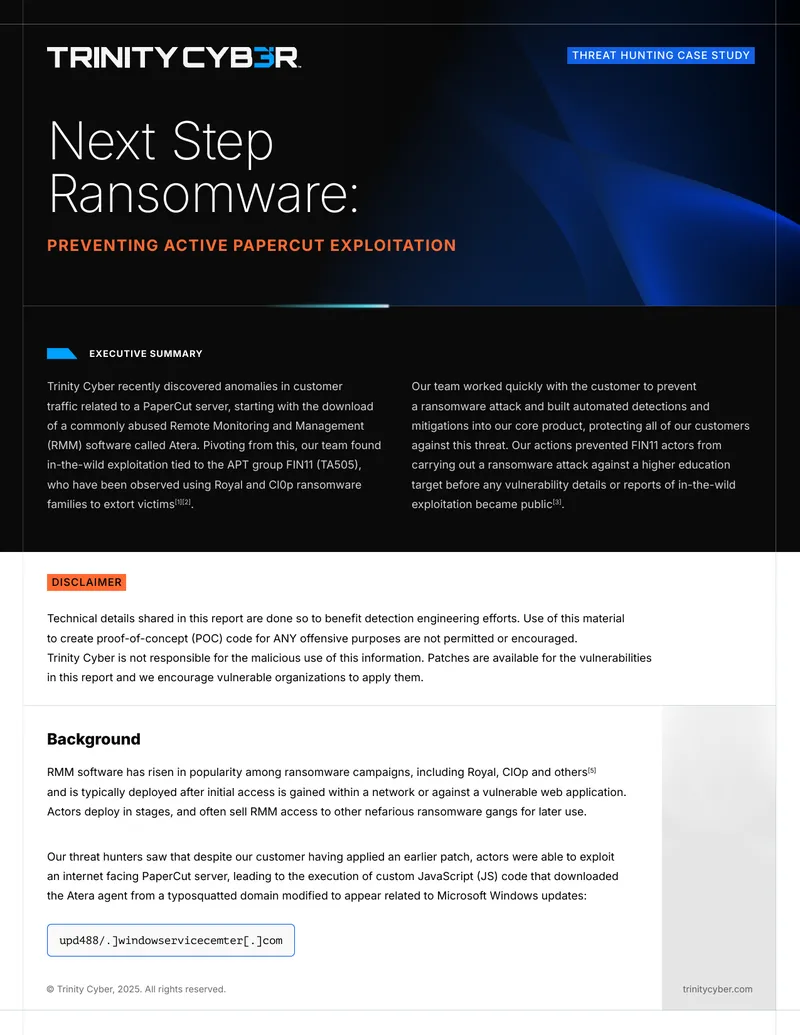 Preventing Active PaperCut Exploitation