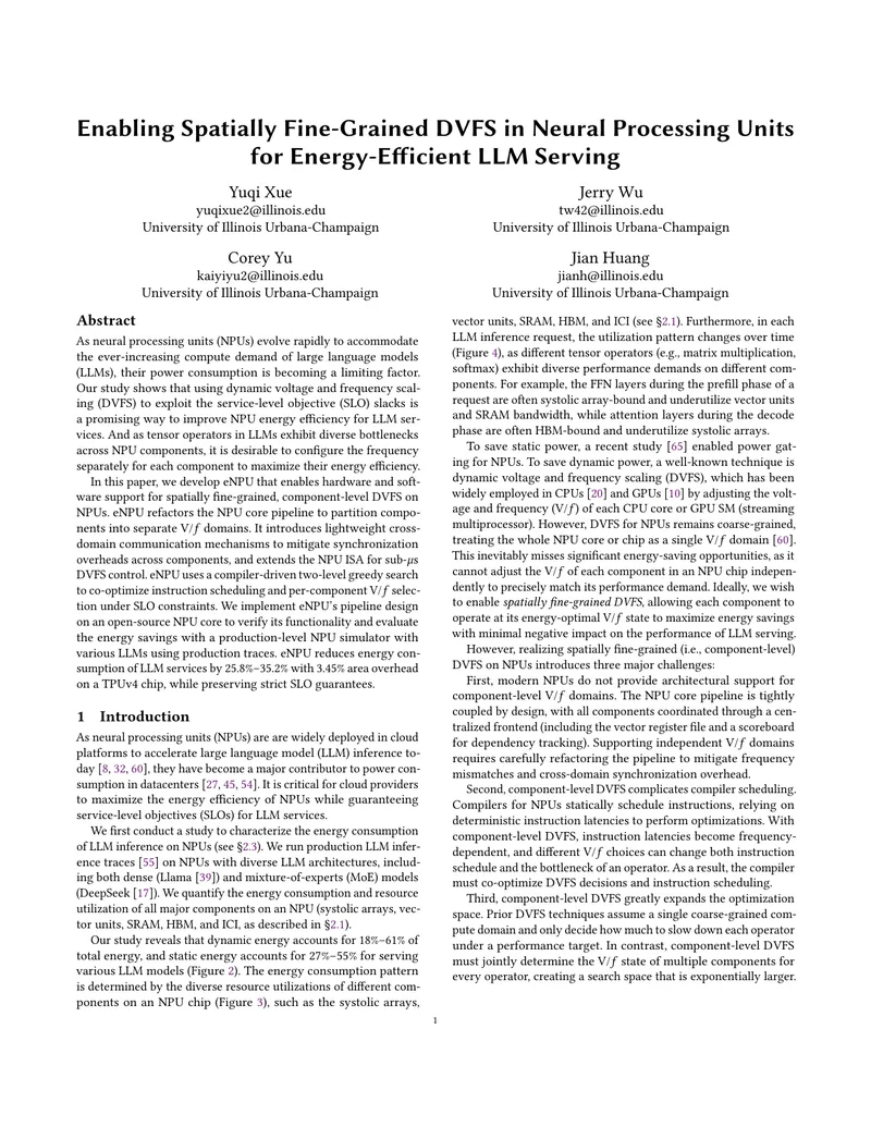 Enabling Spatially Fine-Grained DVFS in Neural Processing Units