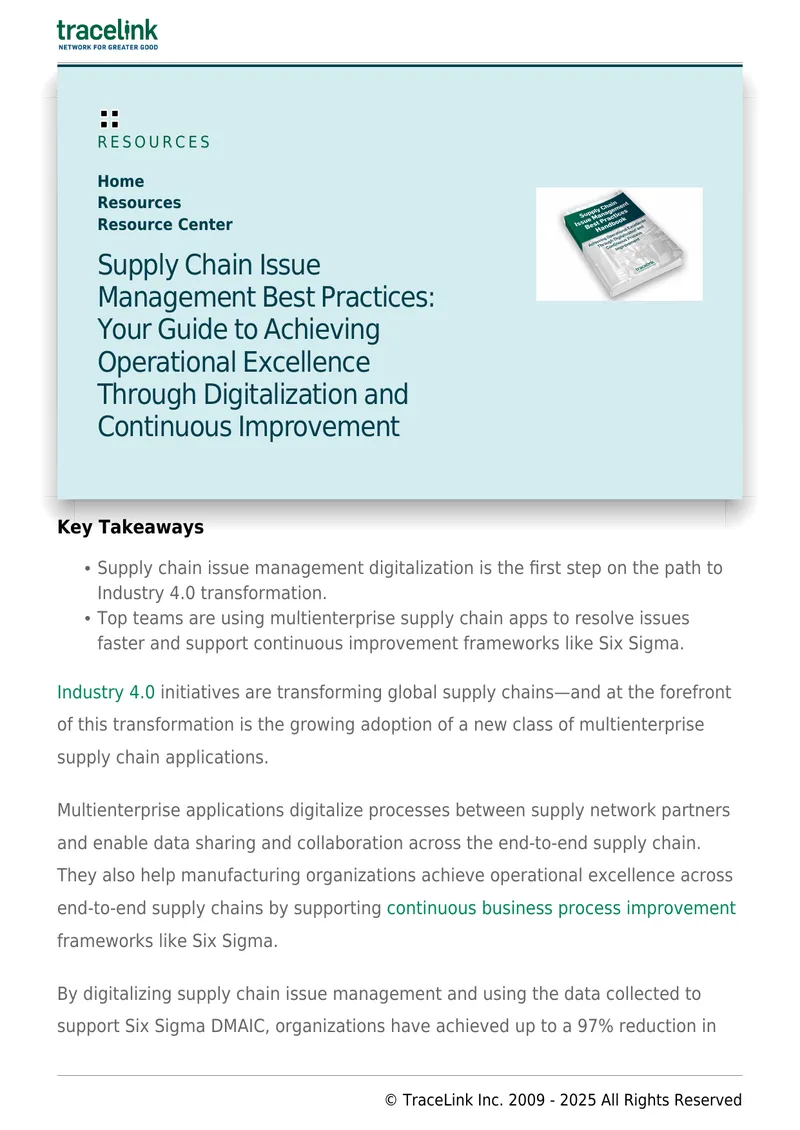 Supply Chain Issue Management Best Practices Guide
