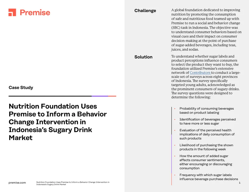 Nutrition Foundation Behavior Change Intervention Case Study preview page 1