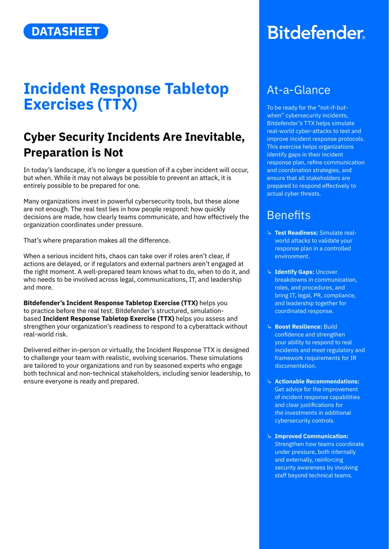 Incident Response Tabletop Exercise Overview preview page 1