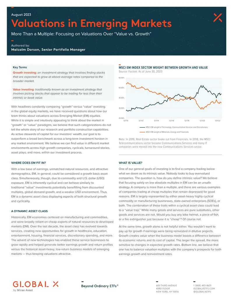 Valuations in Emerging Markets Analysis