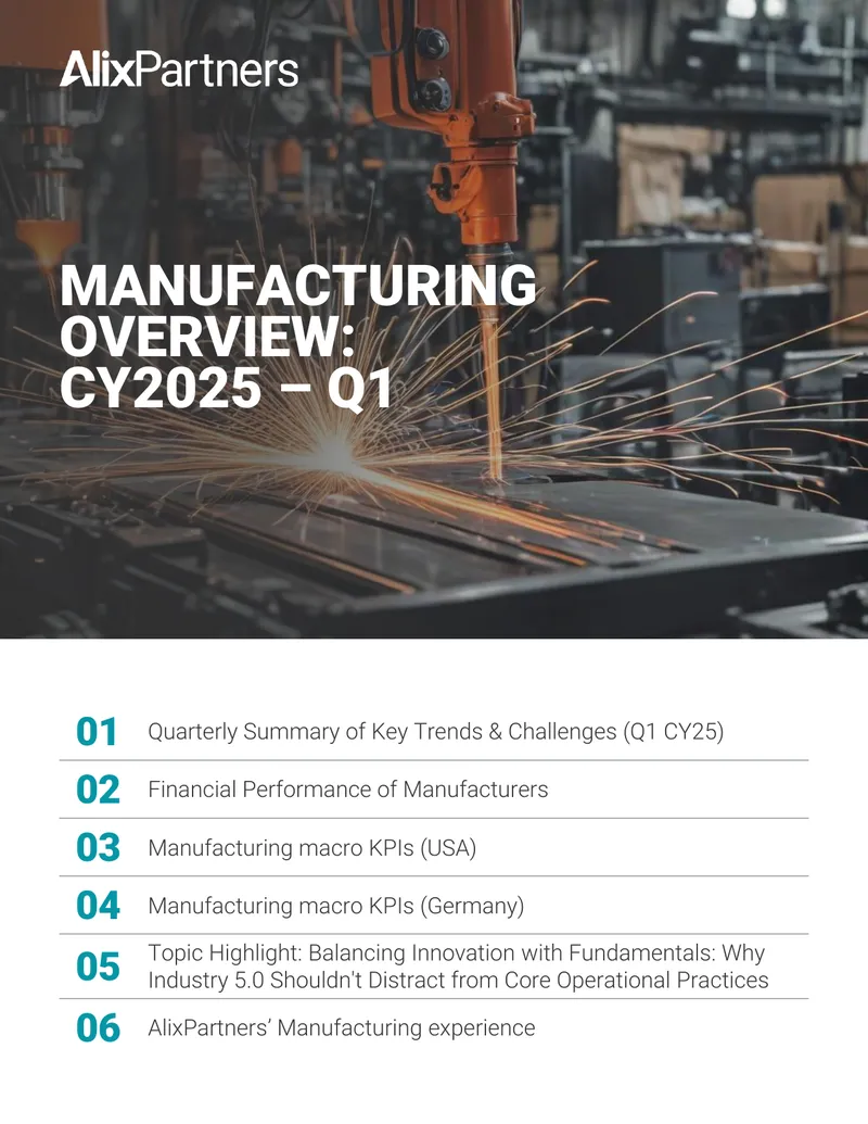 Quarterly Summary of Manufacturing Trends and Challenges