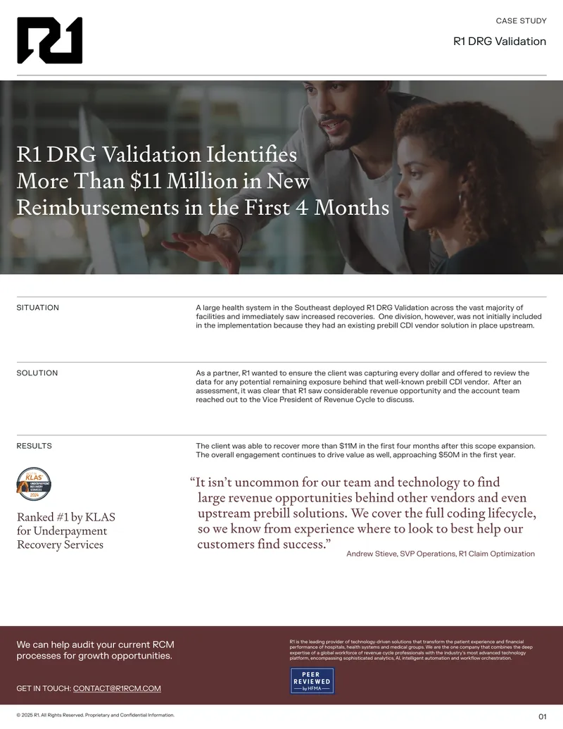 R1 DRG Validation Case Study on Revenue Recovery