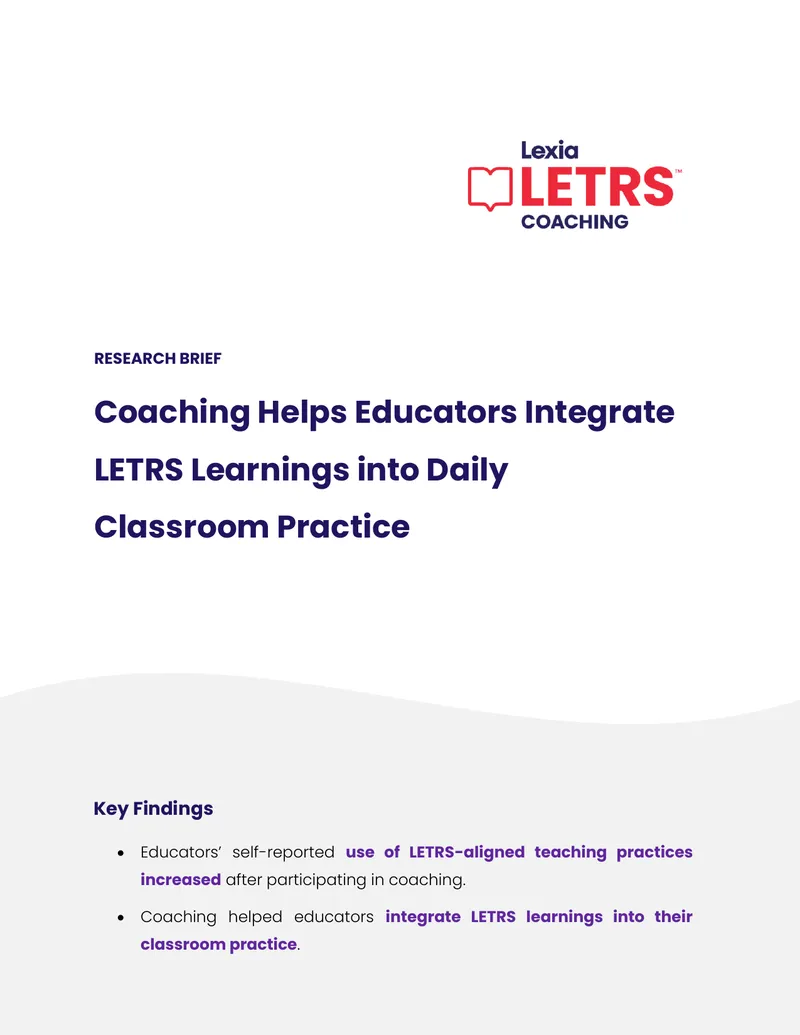 Coaching for Educators Integrating LETRS Learnings