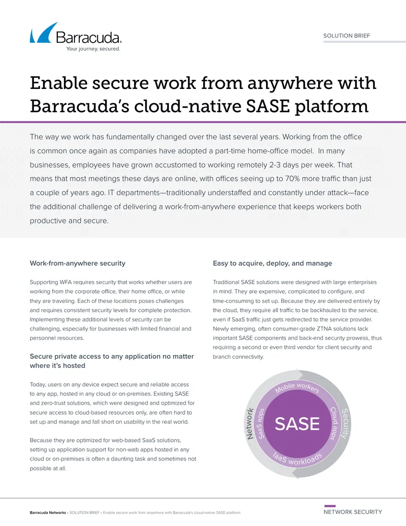 Barracuda SecureEdge SASE Platform Overview