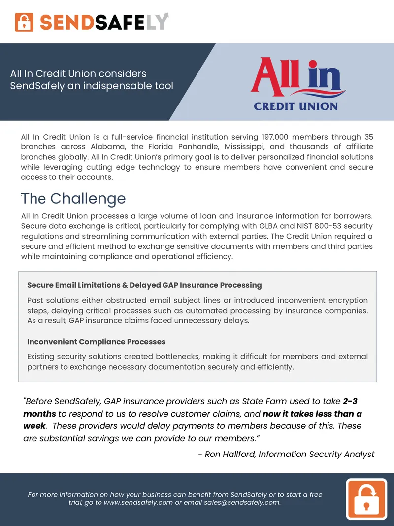 All In Credit Union Secure File Exchange Implementation