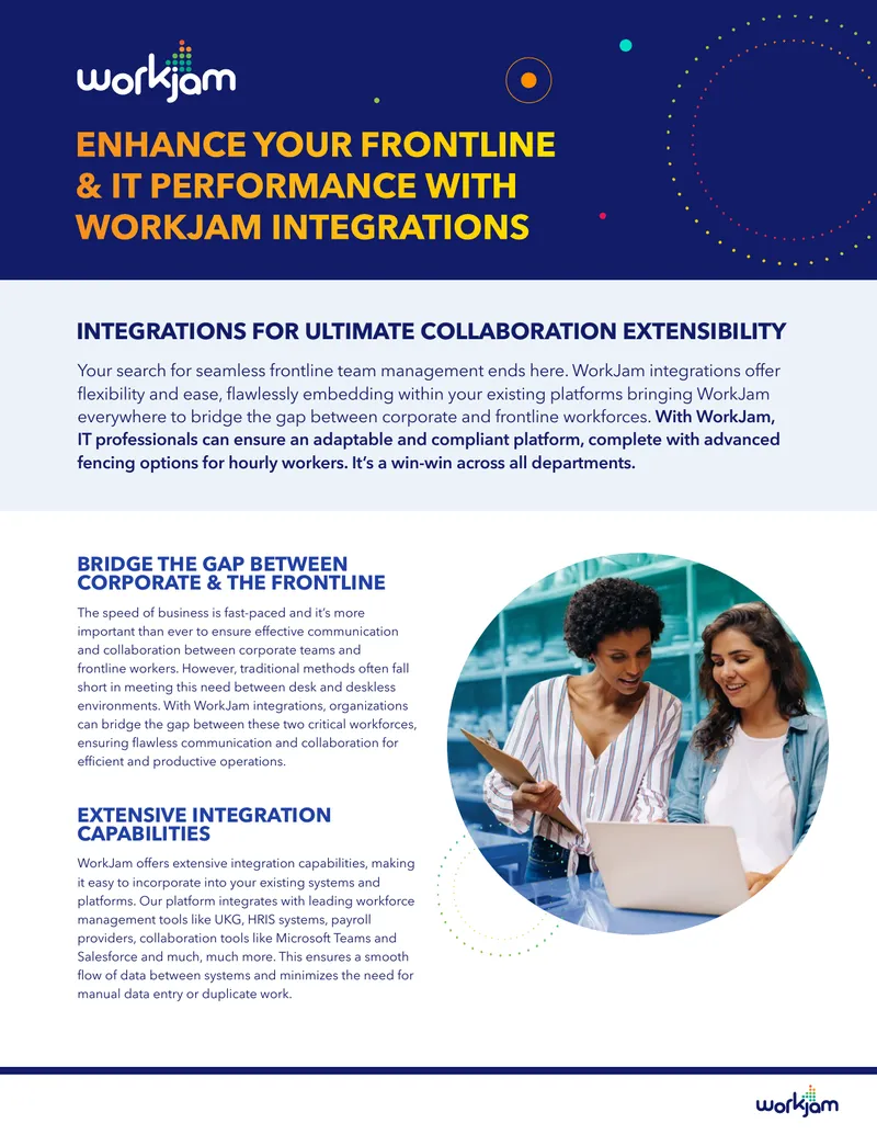 WorkJam Integration Solutions for Frontline Management