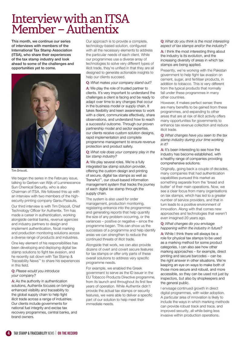 Tax Stamp Industry Insights from Authentix