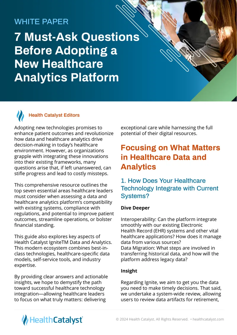 7 Must-Ask Questions Before Adopting a New Healthcare Analytics Platform