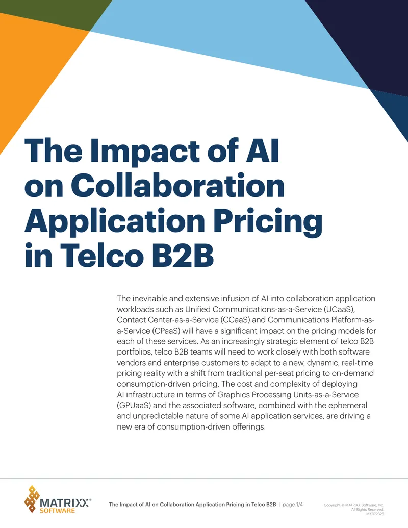 Impact of AI on Collaboration Application Pricing in Telco B2B