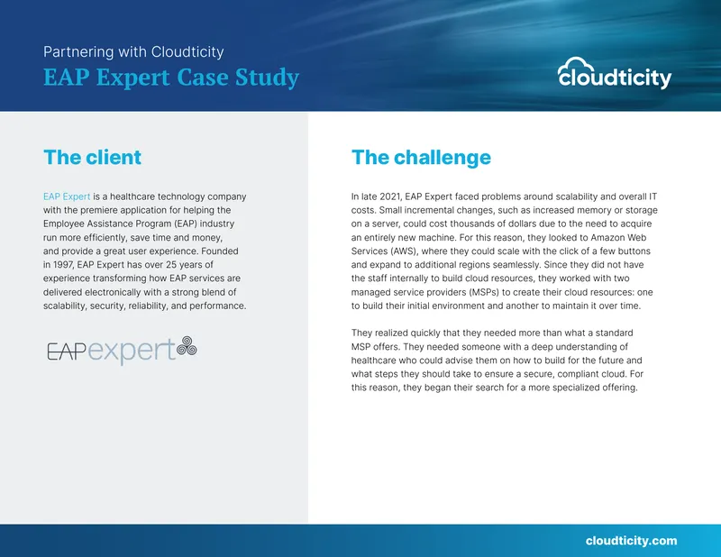 EAP Expert Case Study on Cloudticity Partnership
