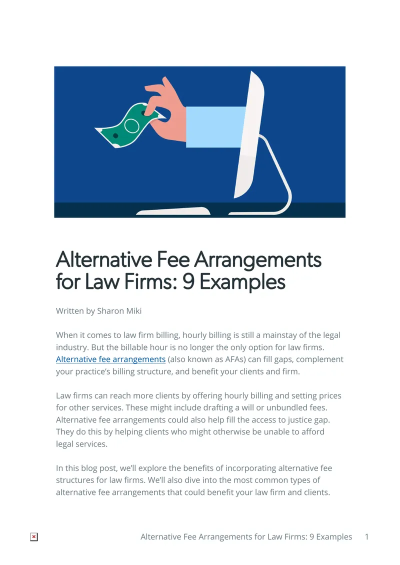 Alternative Fee Arrangements for Law Firms