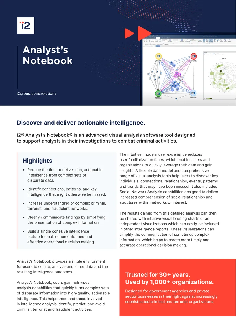 i2 Analyst's Notebook Visual Analysis Software Overview