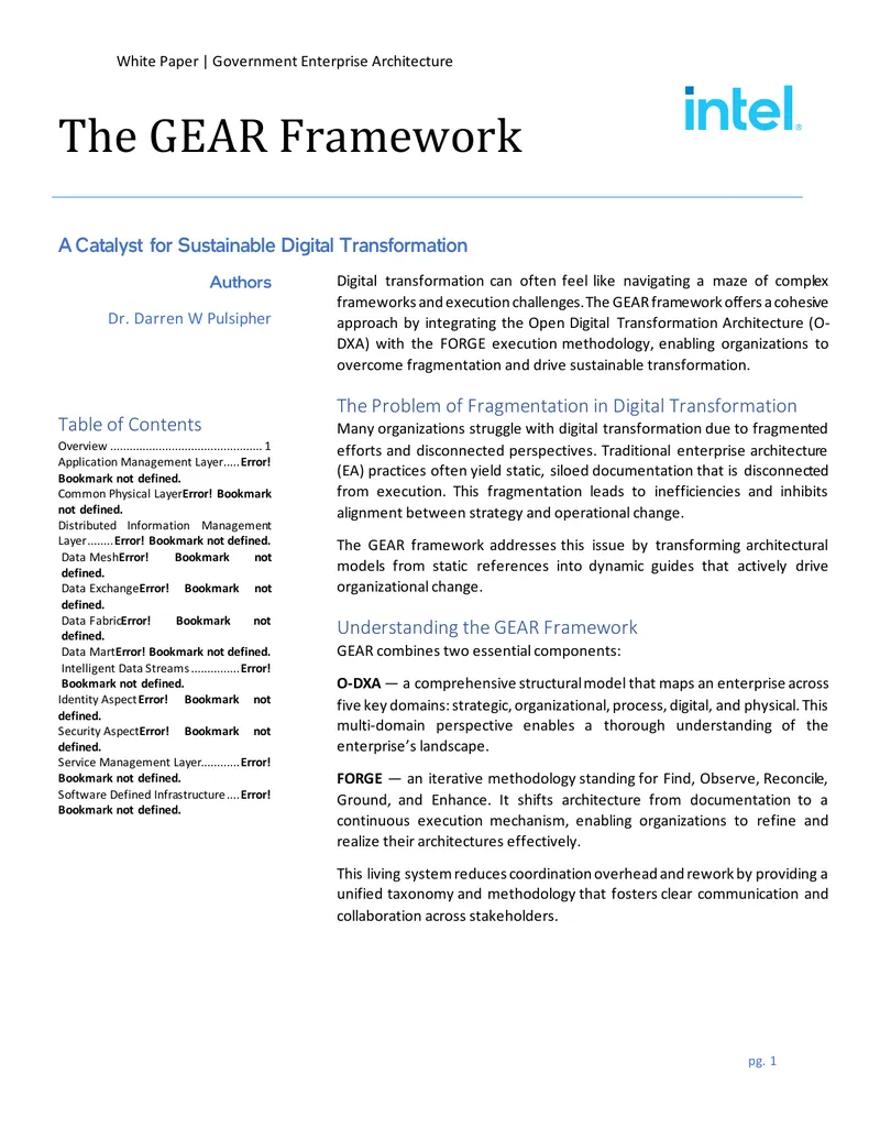 GEAR Framework for Sustainable Digital Transformation