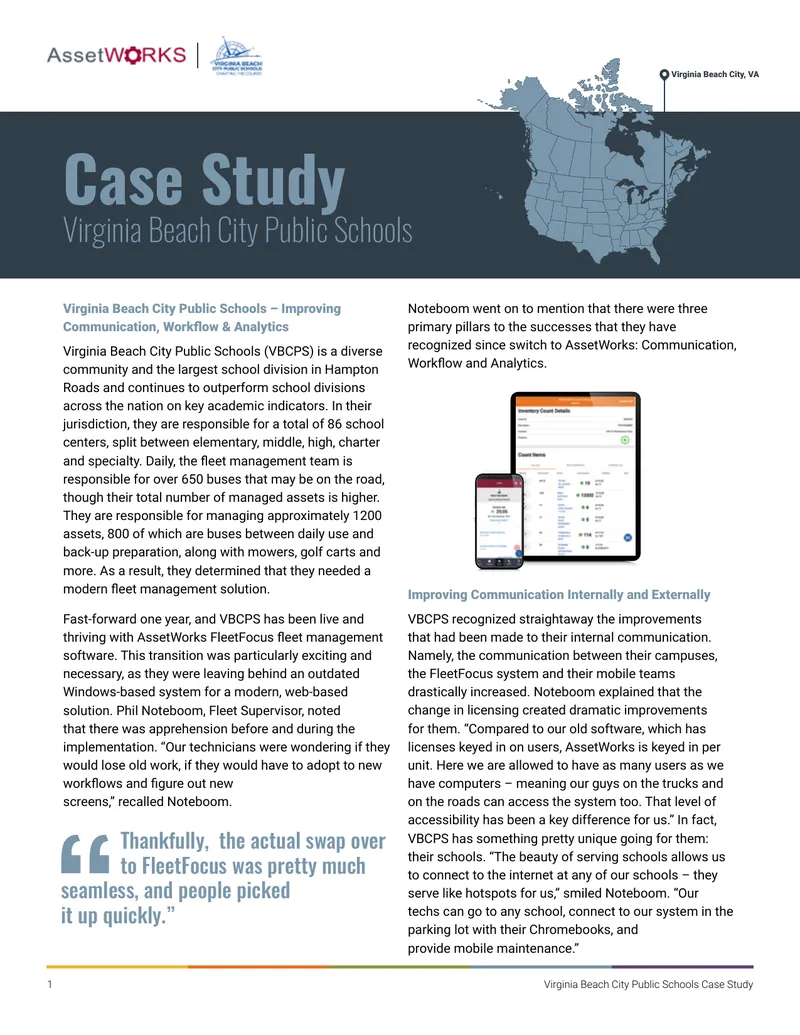 Virginia Beach City Public Schools Fleet Management Case Study