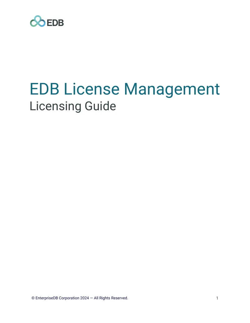 EDB License Management Licensing Guide