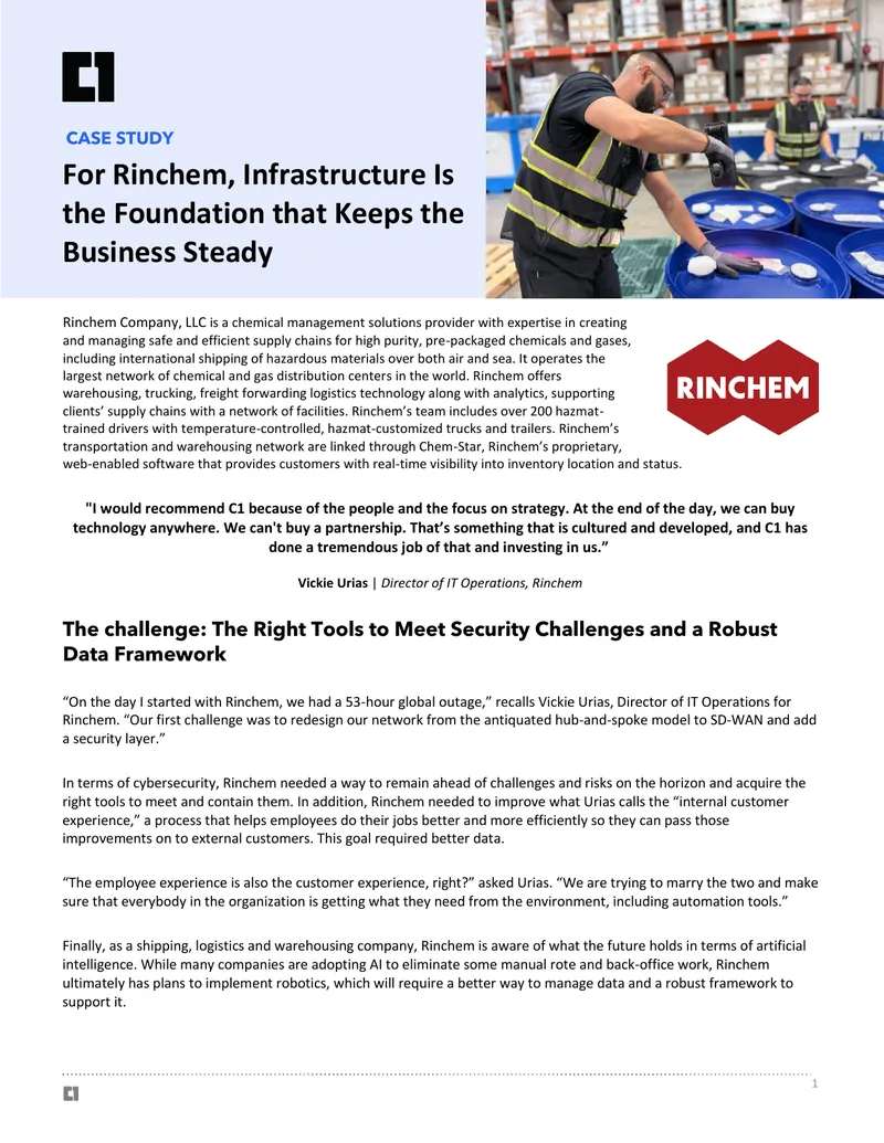 Rinchem Case Study on Infrastructure and Technology Solutions
