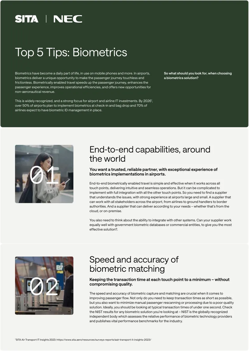 Biometric Solutions for Airport Passenger Flow