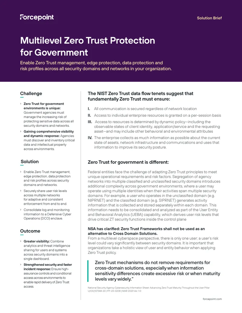 Multilevel Zero Trust Protection for Government