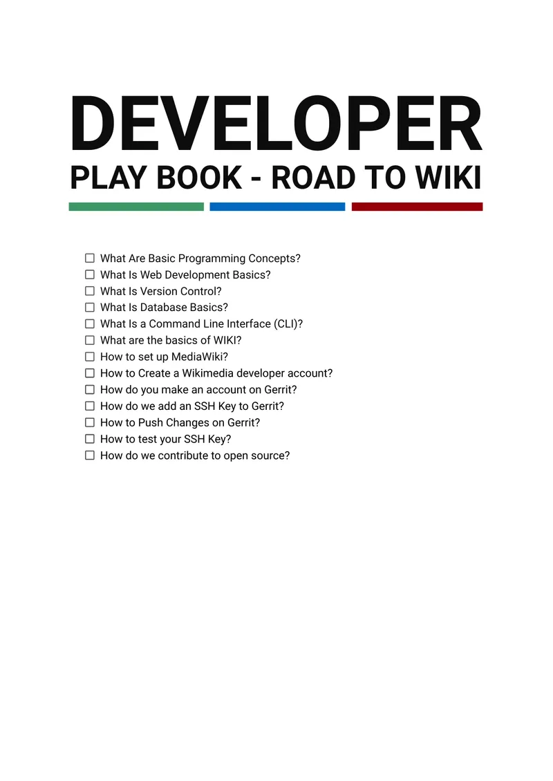 Wikimedia Developer Playbook Overview