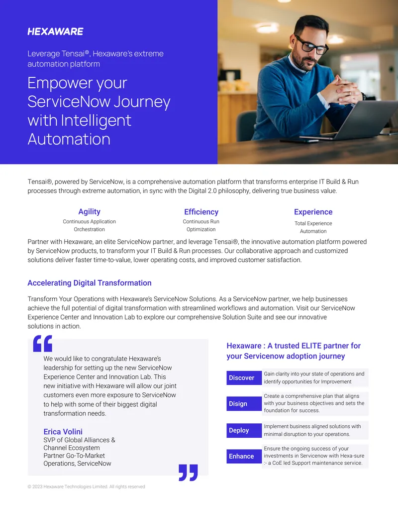Hexaware's Intelligent Automation with ServiceNow
