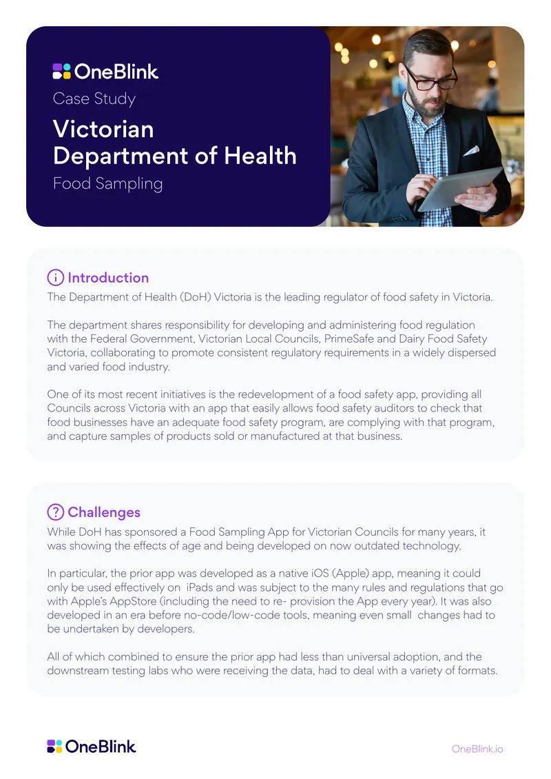 Food Sampling App Redevelopment Case Study
